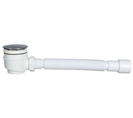 STY-402-KJ	Сифон для душового піддону, 90 мм, DN50, кришка хромована, гнучка труба - 1