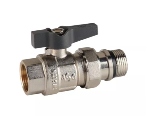 6553021 Кран кульовий з американкой 1/2" прямий метелик (ASG+) (уп.64) - 1