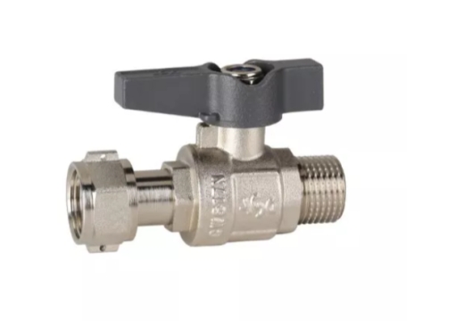 6553024 Кран кульовий з накид. гайкою 1/2" ЗВ прямий метелик (ASG+) (уп.96)(арт137) - 1