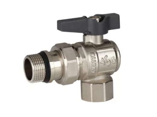 6553027 Кран кульовий з американкой 1/2" кутовий метелик (ASG+) (уп.80) - 1