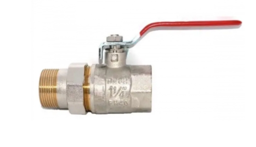 6554288 Кран кульовий з американкой 1 1/4" пряма ручка (ASG) (уп.32) - 1