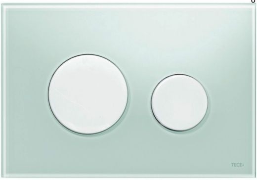 9240651	Панель змиву для унітазу TECEloop, скло зелене, кнопки білі - 1