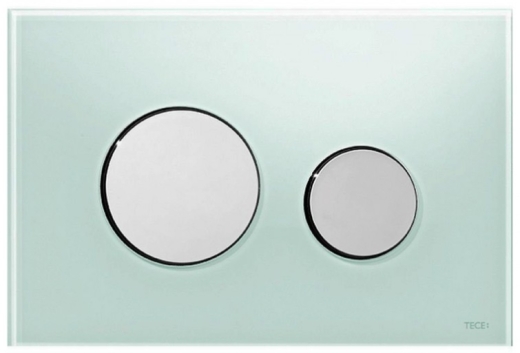 9240653	Панель змиву для унітазу TECEloop, скло зелене, кнопки хром глянцевий - 1