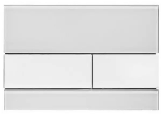 Панель змиву для унітазу TECEsquare 9240800 подвійна скло біле кнопки білі - 1