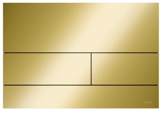 Панель змиву для унітазу TECEsquare II 9240839 подвійна з поверхнею PVD золото поліроване - 1
