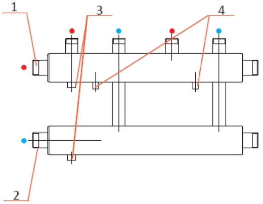 Колектор К22В.125(150)в теплоізоляції 2 + 1 вгору Mini - 2