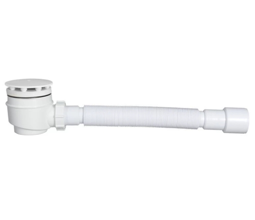 STY-402-FJ Сифон душового піддону мм з гідрозатвором, білий + гнучка труба, що очищається - 1