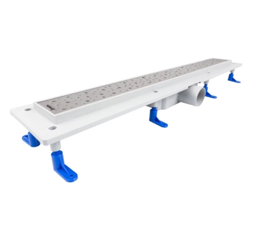 STY-D-100 Душовий канал з полірованою решіткою 1000 мм "Краплі" з "сухим" сифоном - 1