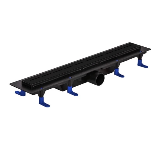 STY-M-50-FF Душовий канал Styron, 500 мм., решітка чорна Медіум, сухий сифон - 1