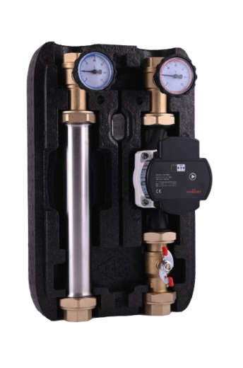 НГ-47 Насосна група без змішувача 1" ВР в ЕPР BLACK в теплоізоляції без насоса (насосна база180мм) - 1