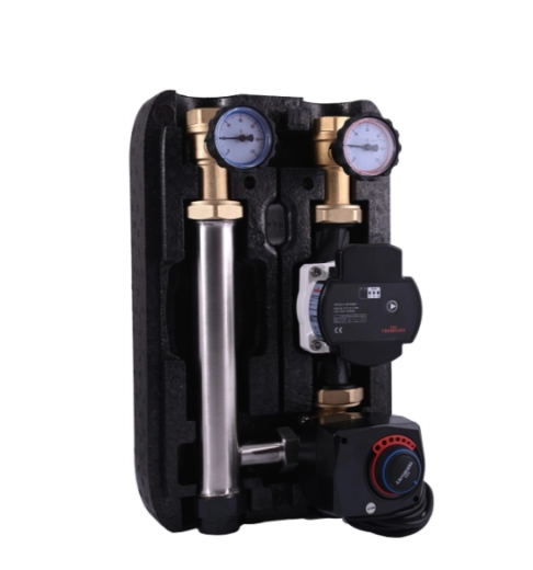 НГ-48 Насосна група зі змішувачем 1" ВР в ЕPР BLACK в теплоізоляції без насоса (насосна база180мм) - 1