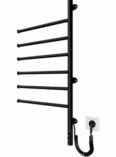 2.3.0408.11.BM Рушникосушка Веєр-I 800х445/55 електр. TR чорний мат - 1