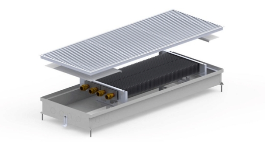 Конвектор внутрипольный Carrera S2 Inox 380x90x1000 со съемной рамкой - 1