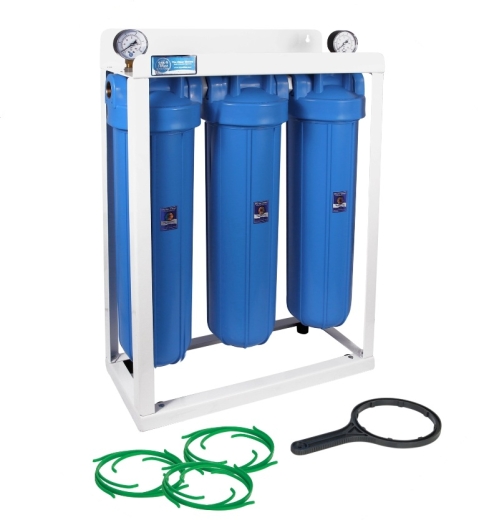 Система фільтрації Aquafilter HHBB20B Big Blue 3-ступенева під картриджі 20" на платформі з манометр - 1