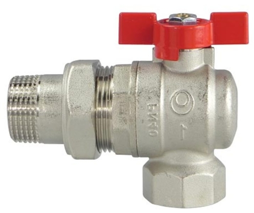 Кран кульовий кутовий IVR 961A з американкою 1/2"ВЗ - 1