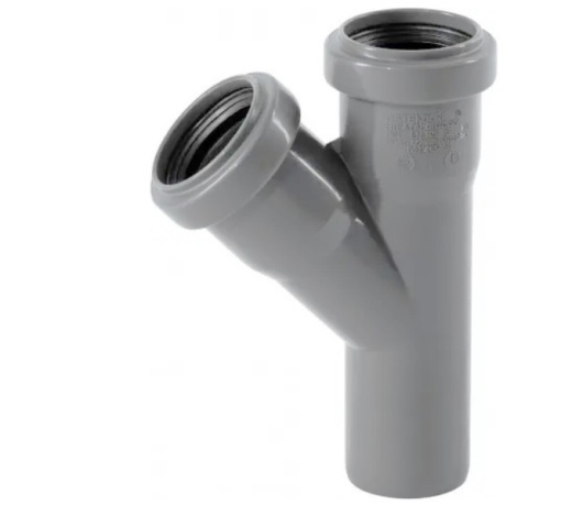 Трійник каналізаційний внутрішній Plastimex Т5045 ПП 50х50мм 45° - 2