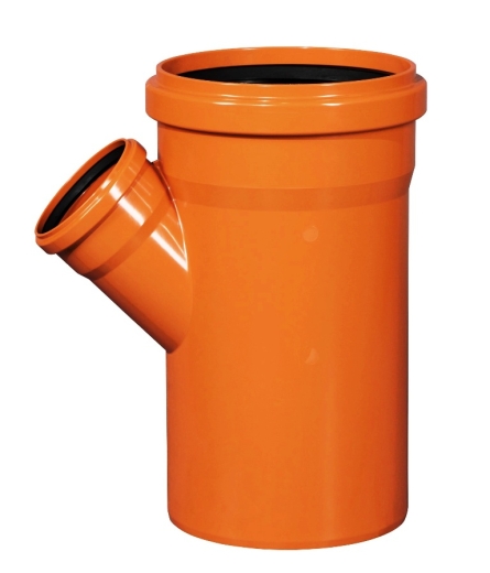 Тройник канализационный внешний Ostendorf KG 226340 ПВХ 400х 160 мм 45° - 1