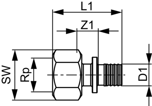 TECEflex перехідник прямий з внутрішньою різьбою 50x2" бронза (705109) - 2
