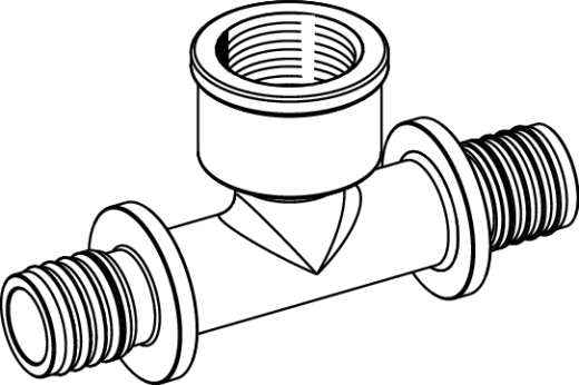 TECEflex трійник з внутрішньою різьбою бронза 63x1 1/2"x63 (709808) - 3