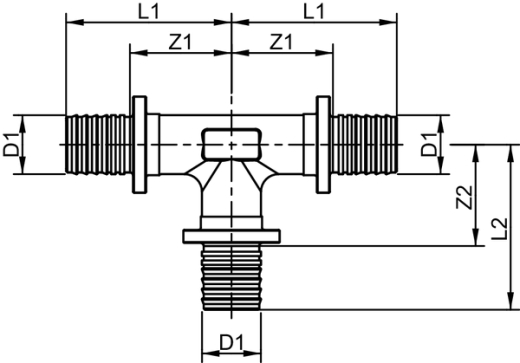 TECEflex трійник 20x20x20 кремнієва бронза (710120) - 2