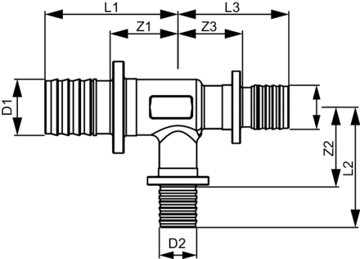 TECEflex трійник редукційний 50x20x50 кремнієва бронза (710618) - 2