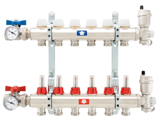 Коллектор распределительный ITAP 905C на 3 выхода 1"х3/4" с расходомерами - 1