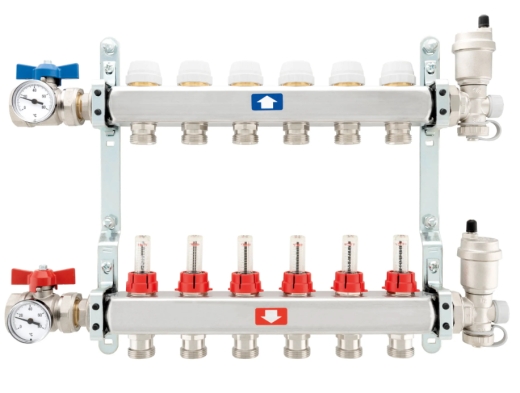 Колектор розподільчий ITAP 907C на 5 виходів 1"х3/4" з витратомірами - 1