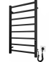 2.2.1702.03.BM Рушникосушка Токіо-I  800х500/80 електр. TR К чорний мат - 1