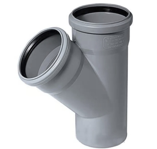 Тройник канализационный внутренний Plastimex Т1045 ПП 110х 110 мм 45° - 1