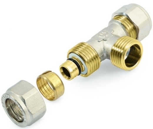 Трійник із зовнішньою різьбою General Fittings 530011N041620A 16х1/2"х16мм - 1