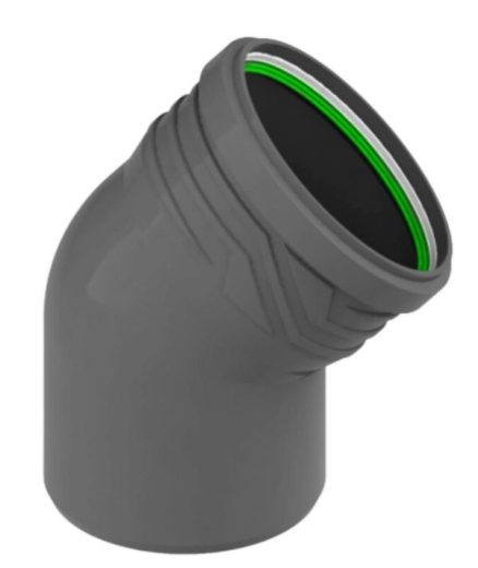 Колено канализационное внутреннее ASG NANO HTR 6540640 ПП 110 мм 67.5° - 1