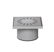 STY-505-FLOWER Надставка з решіткою із нержавіючої сталі,150х150 мм STY-505-FLOWER Надставка з решіткою із нержавіючої сталі,150х150 мм