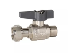 Кран кульовий з накид. гайкою  ЗВ прямий метелик (ASG+)