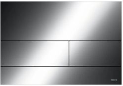 9240837 TECEsquare II Панель подвійного змиву для унітазу, PVD, хром чорний, полірований