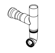9820578 Відвід вентиляційний DN50 зливної труби модуля ТЕСЕ, лівий 90°