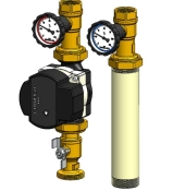 Насосна група пряма НГ-37  без насоса - 1" ЗР