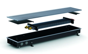 Конвектор внутрипольный Carrera M Black 230x65x1000 с декоративным уголком