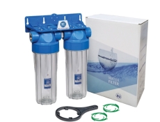 Система фільтрації Aquafilter FHPRCL12-B-TWIN 2-ступенева під картриджі 10" підключення 1/2" Система фільтрації Aquafilter FHPRCL12-B-TWIN 2-ступенева під картриджі 10" підключення 1/2"