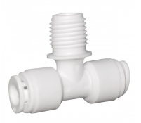 (AQF-PB020202) Білий трійник 1/4" шланг х 1/4" ЗРх 1/4" шлангфитинг//(AQ-A4MBT4-W)