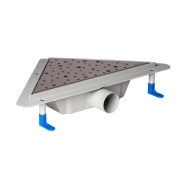 STY- DM Кутовий водопровідний жолоб з матовою решіткою Каплі