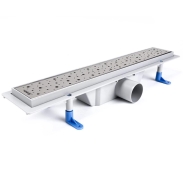 STY-D-50 Душовий канал з полірованою решіткою 500 мм"Каплі" з "сухим" сифоном