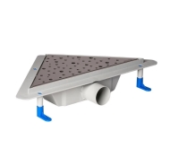 STY-DM Кутовий водопровідний жолоб з матовою решіткою Каплі