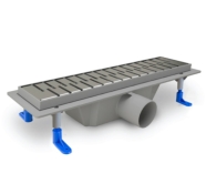 STY-М-40 Душовий канал з полірованою решіткою 400 мм "Медіум"  з "сухим" сифоном