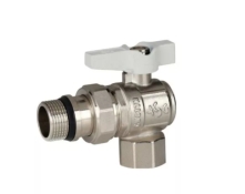 6554291 Кран кульовий з американкой 1/2" кутовий білий  метелик (ASG+)(уп.80)