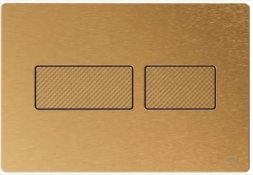 9240436 Панель змиву TECEsolid з двома клавішами, латунь матова, із діамантовою структурою