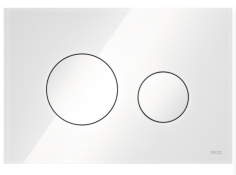 Панель змиву для унітазу TECEloop 9240650 подвійна скло біле кнопки білі