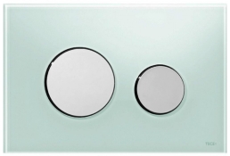 9240653	Панель змиву для унітазу TECEloop, скло зелене, кнопки хром глянцевий