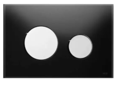 Панель змиву для унітазу TECEloop 9240654 подвійна скло чорне кнопки білі