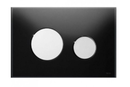 Панель змиву для унітазу TECEloop 9240656 подвійна скло чорне кнопки хром глянцевий