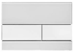 Панель змиву для унітазу TECEsquare 9240800 подвійна скло біле кнопки білі